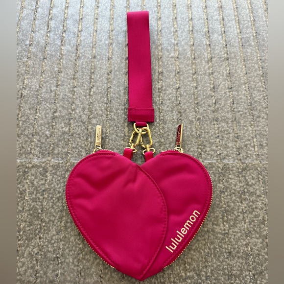 Lululemon hot pink heart wristlet - Picture 2 of 4